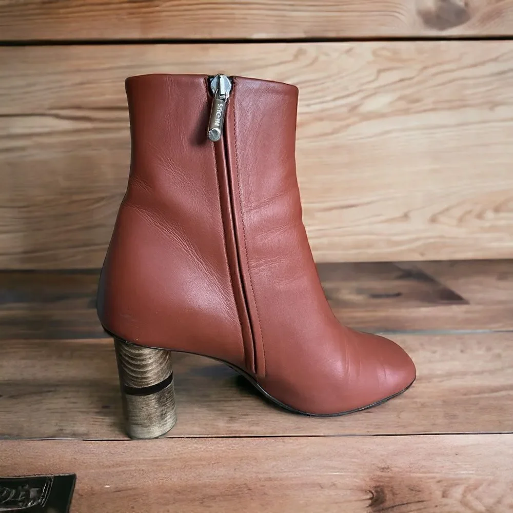 NEOUS Tan Clowesia Leather Ankle Boots - Size 38.5